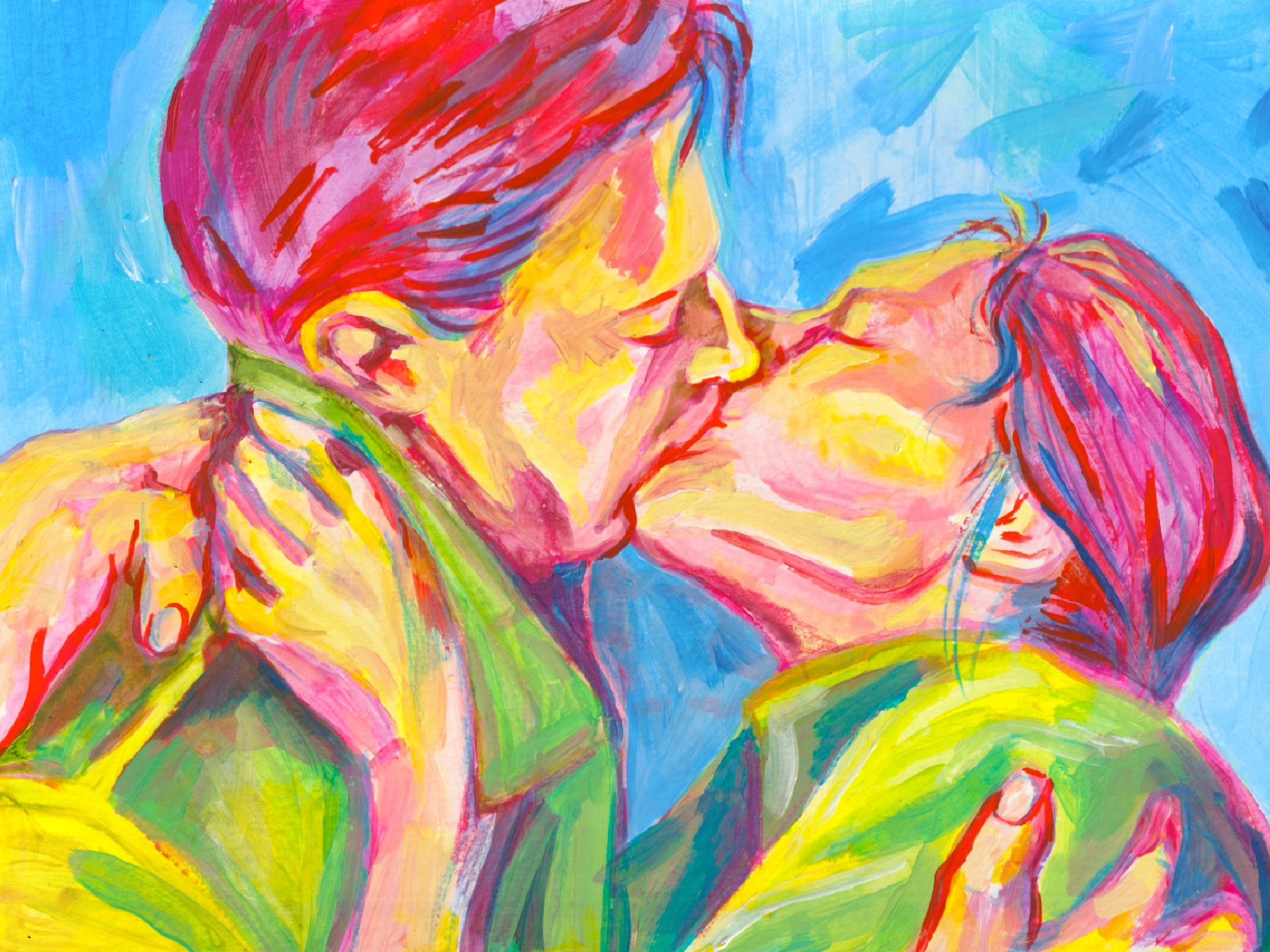 Sixties Kisses, Breakfast at Tiffany’s, baiser peint